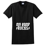 My Bump Rocks Rock and Roll Funny Pregnancy T-Shirt (NOT Maternity Sized) Pregnant Cute Sexy Humor Baby Shower Gift Present Portrait Expecting Mother Mommy Tee