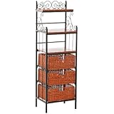 SEI Manilla 3-Drawer Rattan Baker's Rack