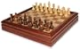 German Knight in Golden Rosewood with Chess & Backgammon Case - 3.25" King