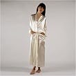Women's Luxury Bathrobe by TexereSilk, White 100% Silk Robe -- La Perla Naturale