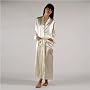 Women's Luxury White Silk Bath Robe -- La Perla Naturale -- White 100% Silk Robe