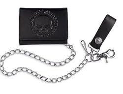 Harley-Davidson&reg; Men's Skull Tri-Fold Short Biker Wallet. Debossed graphics. 99437-10VM