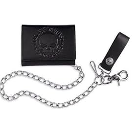 Harley-Davidson® Men's Skull Tri-Fold Short Biker Wallet. Debossed graphics. 99437-10VM