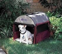 Petmate Portable Pet Home Medium, Khaki/Maroon