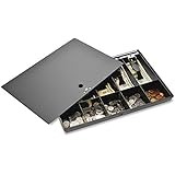 Sparco Money Tray, with Locking Cover, 16 x 11 x 2-1/4 Inches, Black (SPR15505)