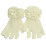 Loopy Chenille Gloves-White W20S48E