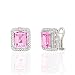 BRILLIANT CREATED PINK SAPPHIRE & GENUINE DIAMOND 14K EARRINGS
