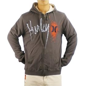 Mens Hurley Dwightastic gray winter Sherpa lined fleece hoodie jacket. Very high quality... by Hurley