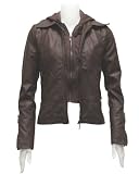 Ladies Brown Synthetic Leather Detatchable Zipper Hoody Lining 41INSXjJhdL. SL160 Ladies Brown Synthetic Leather Detatchable Zipper Hoody Lining