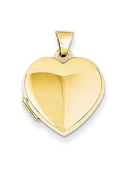 14k Yellow Gold Plain Heart Locket. Metal Wt- 0.73g