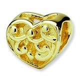 14k Reflections Scroll Heart Bead (4mm Diameter Hole)