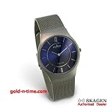 Skagen Men's Blue Face Titanium Mesh Bracelet Watch #233LTTN