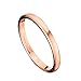 2mm Thin Rose Gold Plated Ring Tungsten Carbide Wedding Band