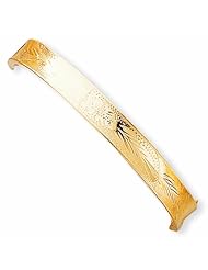 14K Gold 5/16 Diamond-cut Concave Hinged Bangle Bracelet