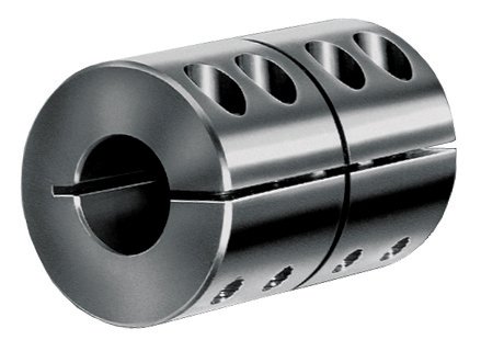 Climax S/S 303 Clamp Coupling, 1/4 x 1/4 Bore, 11/16 OD, 1-1/8 Length, 4-40 Screw