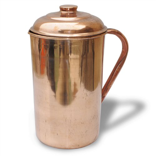 Copper Pitcher Jug with Lid Handmade Indian Drinkware Accessories