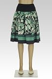 Embroidered Leaves Print Trimmed Skirt