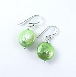 Sterling Silver Coin Pearl Drop Earrings