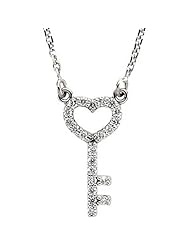 14K White Gold Diamond Key Necklace - 0.12 Ct. -- LIFETIME WARRANTY