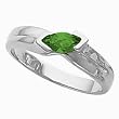 14K White Gold Tsavorite (Green Garnet) Ring