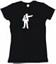 Man Guy With Gun Women's Babydoll Petite Fit Tee Shirt in 6 Colors Small thru XL