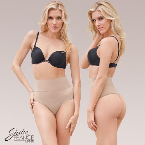 Julie France Womens Leger Ultra Firm Control Mid Waist Thong Shaper (Nude, 2X)