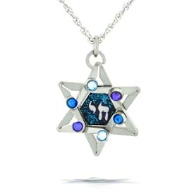 Blue Star & Chai (Life) Necklace #0326BL