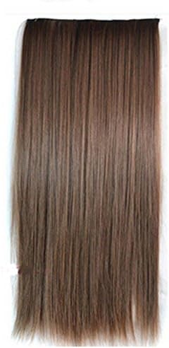 Wigico 23" Straight Full Head Clip in Hair Extensions (Golden Brown)