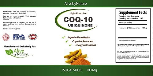 Alivebynature COQ10 150 count, 100mg