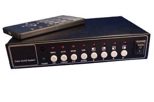 Evertech 8 Channel Analog CCTV Video Multiplexer Color Quad Processor Screen Splitter with Remote Control