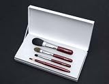Ai (Love) * Japanese Natural makeup 4 pcs brush set - Red handles -