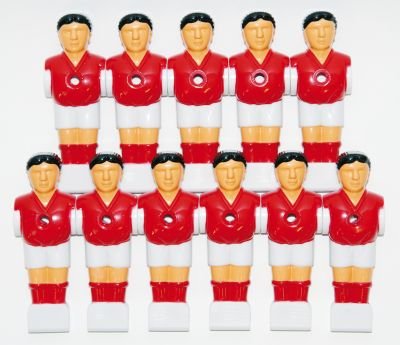 DEMA Spielerset / Kickermannschaft 11-tlg. rot/weiß