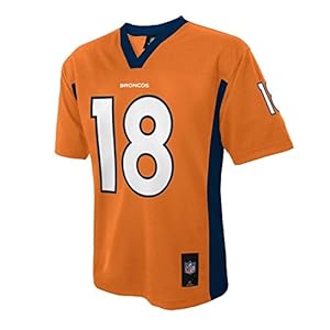 Peyton Manning #18 Denver Broncos NFL Youth Team Color Jersey Orange (Youth Medium 10/12)