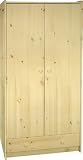 Steens 29010019 Kleiderschrank SFK 180 x 95 x 58 cm Kiefer massive, natur lackiert