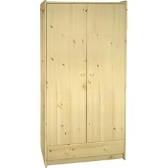 Steens 29010019 Kleiderschrank SFK 180 x 95 x 58 cm Kiefer massive, natur lackiert