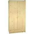Steens 29010019 Kleiderschrank SFK 180 x 95 x 58 cm Kiefer massive, natur lackiert