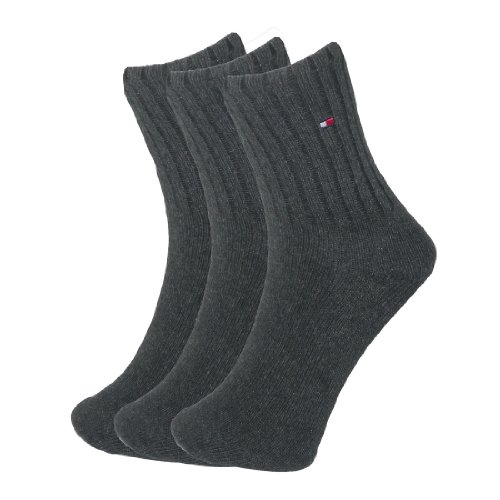 3 PACK: Mens Tommy Hilfiger Ultra Soft Athletic Fine Knit Crew Socks - BLACK (Size:UK:5.5-12.5 EU:36-47 US:6-13)