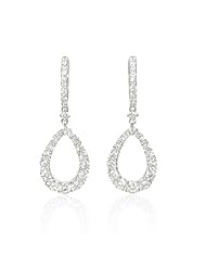 Diamond 18k White Gold Dangle Earrings
