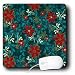 Lee Hiller Designs Holidays Christmas - Christmas Red Poinsettia and Holly on Teal - Mouse Pads
