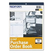 Rediform Carbonless Purchase Order Book, Triplicate, Numbered, Bottom Punch, 8.5 x 11 inches (1L147)