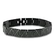Stainless Steel Black Plated Men's Bracelet (12mm Wide) - 8 Inches