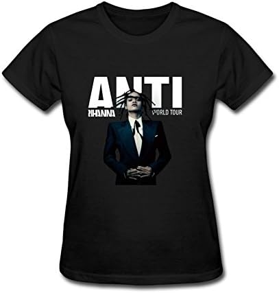XersherM Women's 2016 Rihanna Anti World Tour T-Shirt Black S