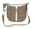 Coach Chelsea Khaki Signature Metallic Gold Duffle Handbag 14446