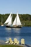 IMAGE OF Wallmonkeys Peel and Stick Wall Decals - Sail Boat and Adirondack Chairs - 72