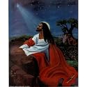 Black Jesus Christ Kneeling religiousPoster - 13x19 custom fit with RichAndFramous Black 13 inch Poster Hangers