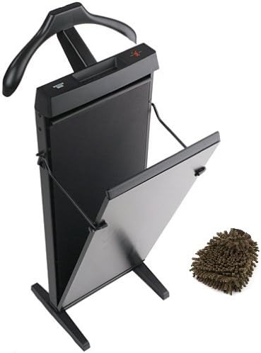 3300B Corby Pants Press with Automatic Shut Down and Manual Cancel Options, Black Ash Finish (Complete Set) with Bonus: Premium Microfiber Cleaner Bundle