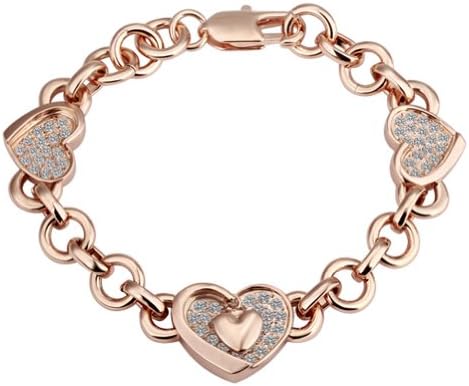 Gold Plated Bracelet Health Heart Jewelry Rhinestone Austrian Crystal