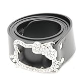 Hello Kitty Ceinture Diamants Métal Chatoyant Noir