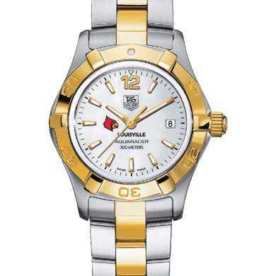 University of Louisville Womens TAG Heuer Two-Tone Aquaracer Watch University of Louisville Womens TAG Heuer Two-Tone Aquaracer Watch