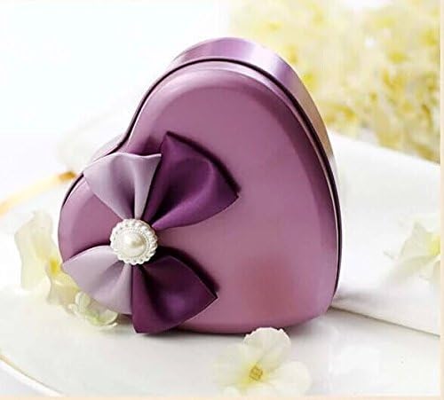 5 pcs FAVOUR BOXES LUXURY WEDDING GIFT SWEETS TABLE DECO CANDY HEARTY TYPE GIFT BOX (purple color)